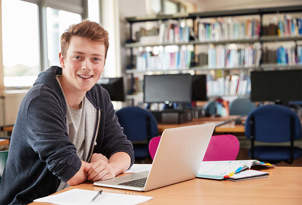 Young man working on computer